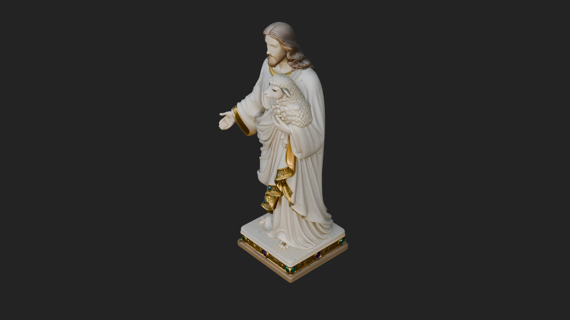 Good Shepherd with Lamb Statue Design 2 3D Print Model 3D Model