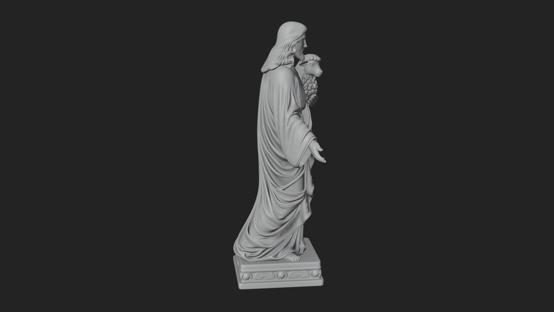 Good Shepherd with Lamb Statue Design 2 3D Print Model 3D Model