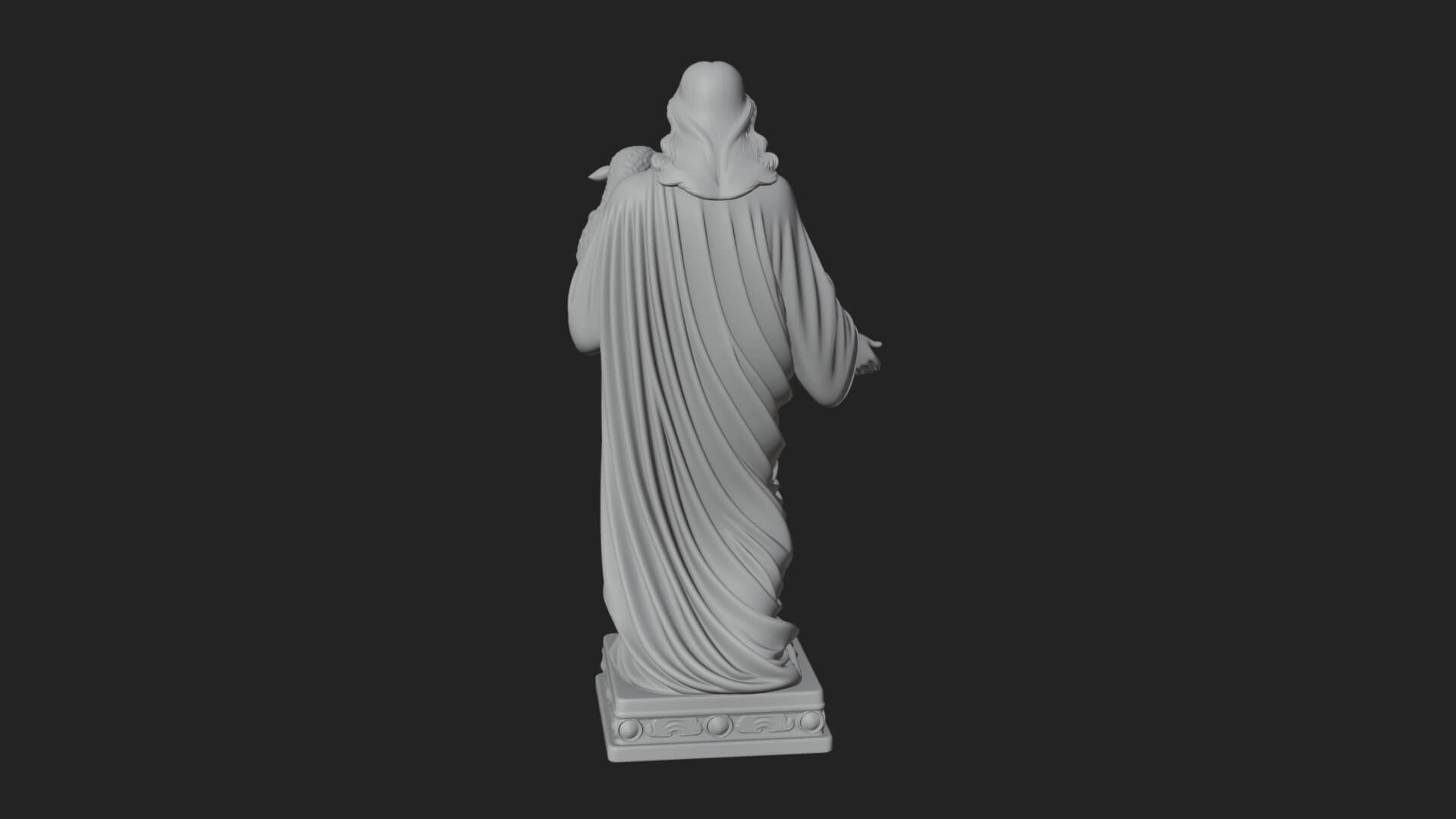 Good Shepherd with Lamb Statue Design 2 3D Print Model 3D Model
