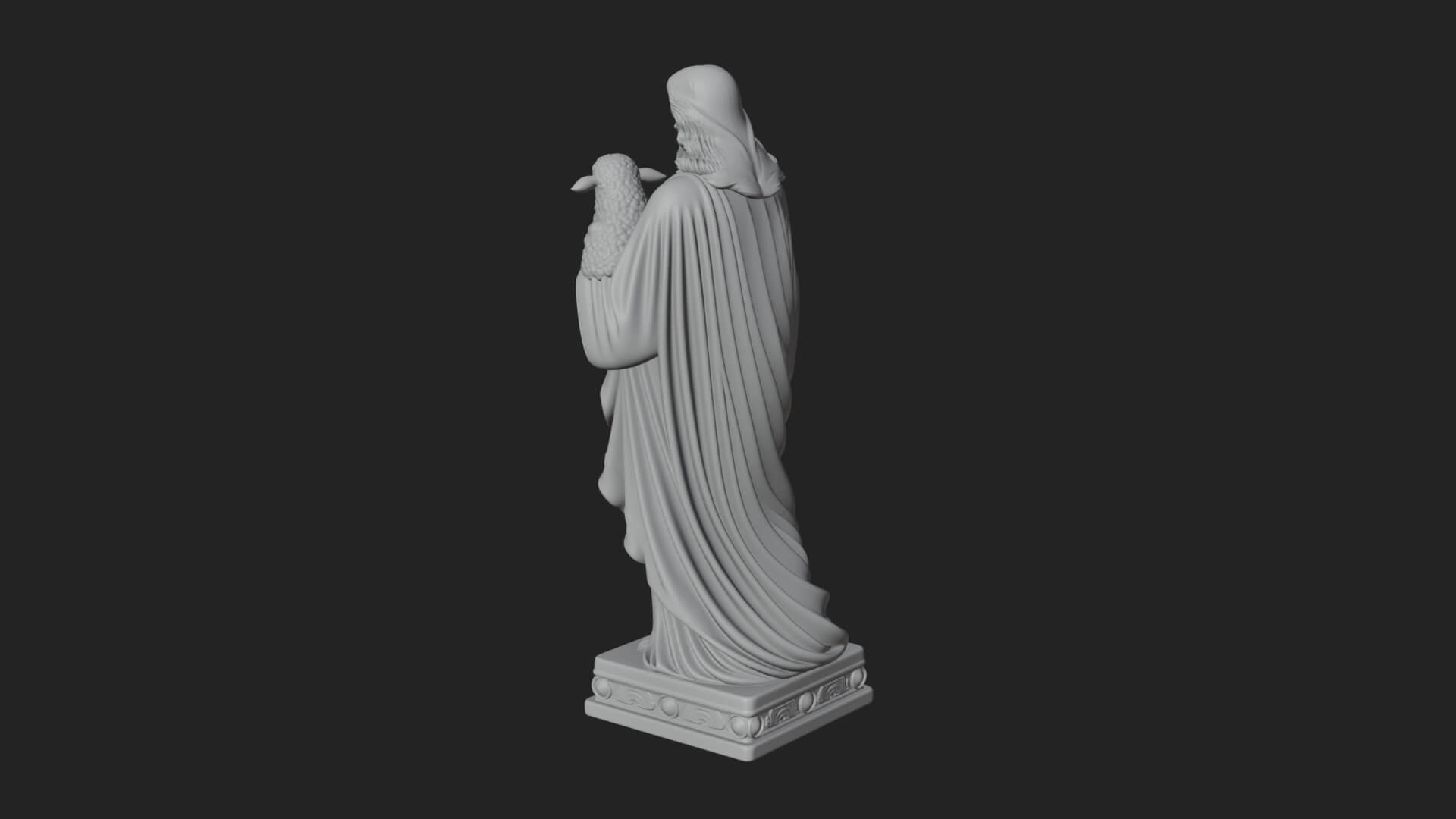 Good Shepherd with Lamb Statue Design 2 3D Print Model 3D Model