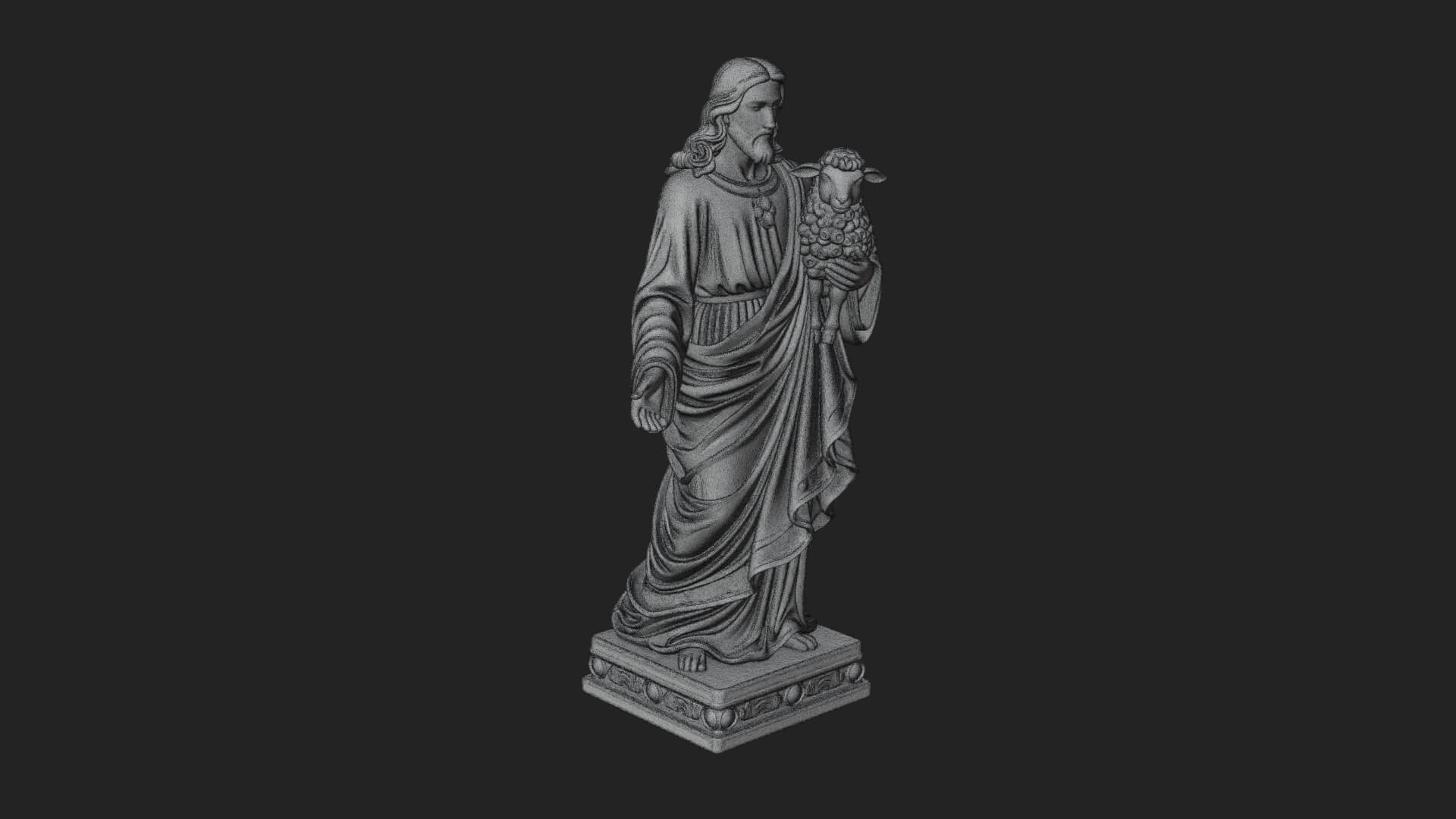 Good Shepherd with Lamb Statue Design 2 3D Print Model 3D Model