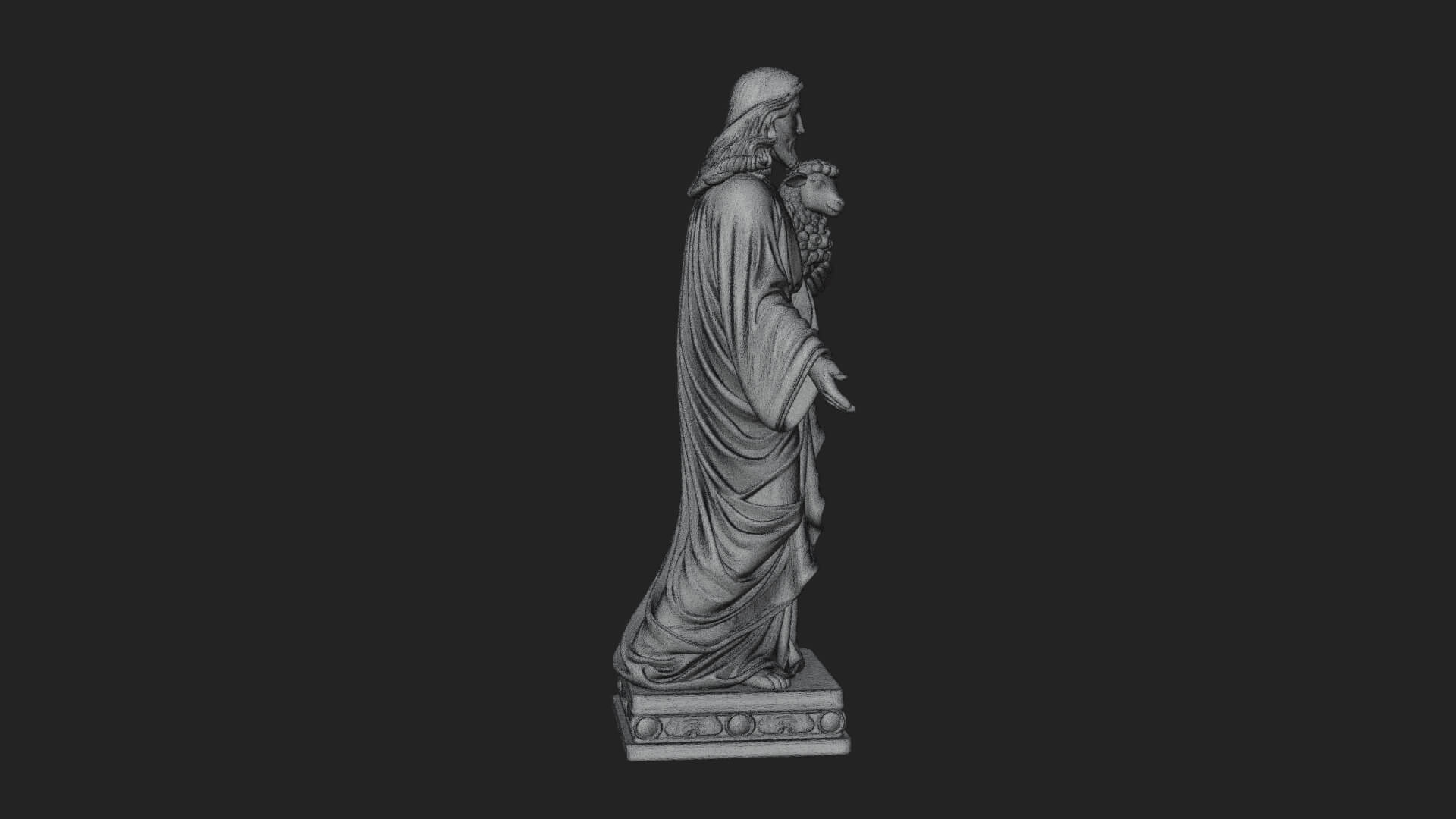 Good Shepherd with Lamb Statue Design 2 3D Print Model 3D Model