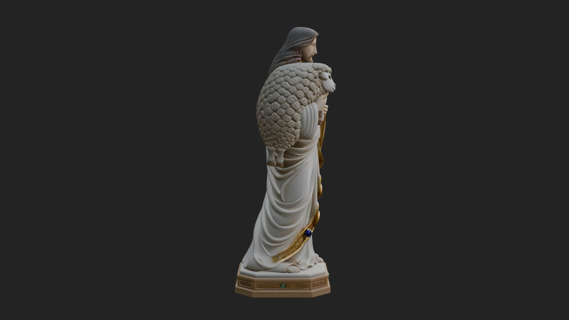 Good Shepherd with Lamb Statue Design 3 3D Print Model 3D Model