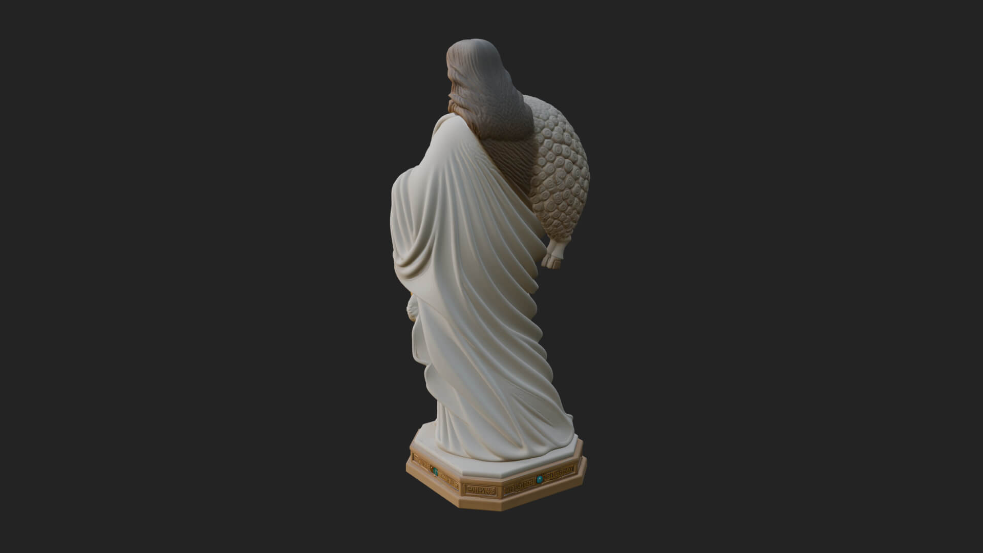 Good Shepherd with Lamb Statue Design 3 3D Print Model 3D Model