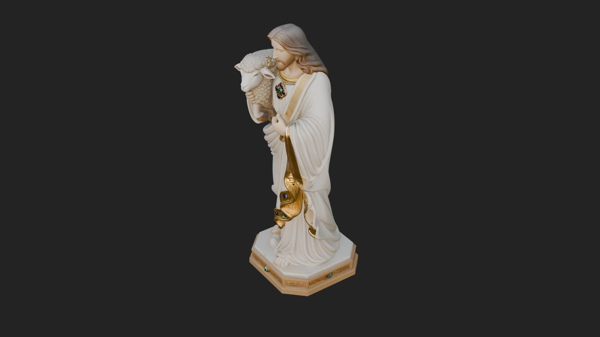Good Shepherd with Lamb Statue Design 3 3D Print Model 3D Model