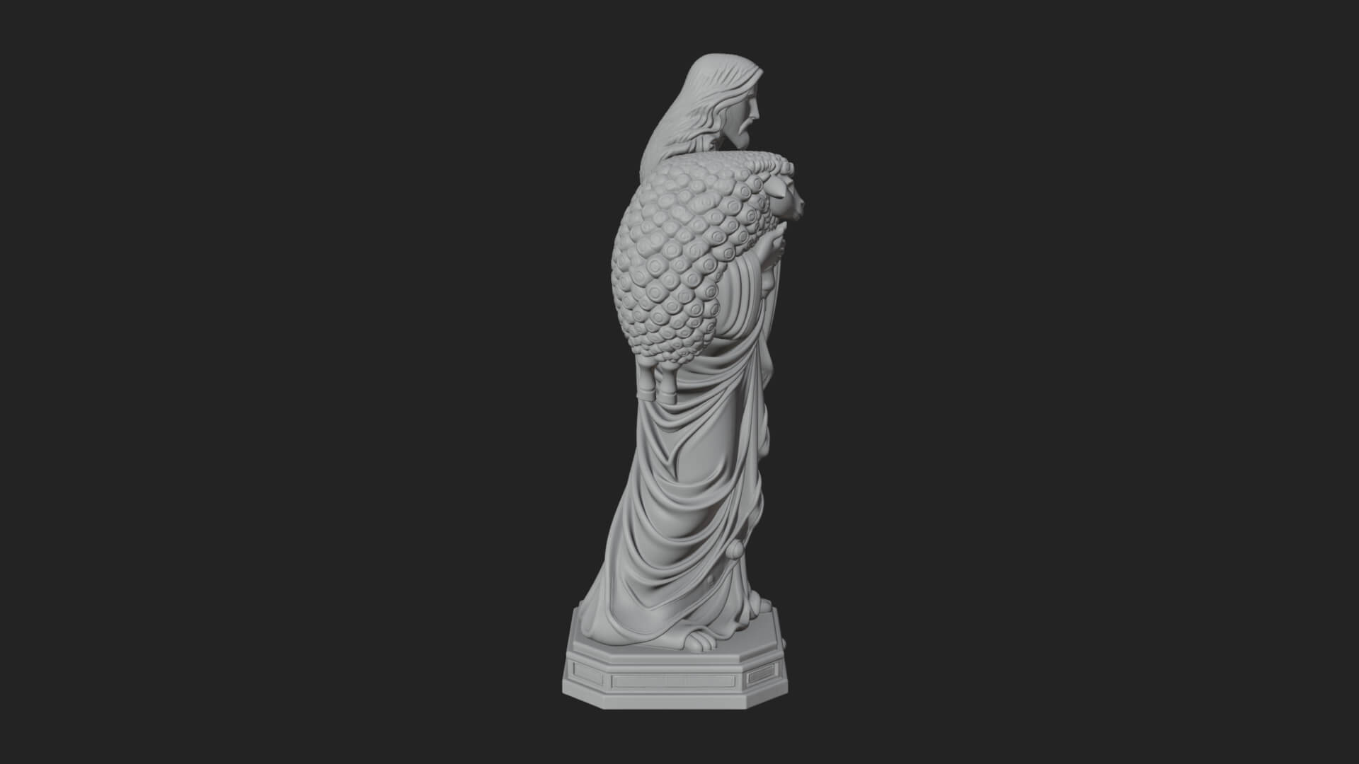 Good Shepherd with Lamb Statue Design 3 3D Print Model 3D Model