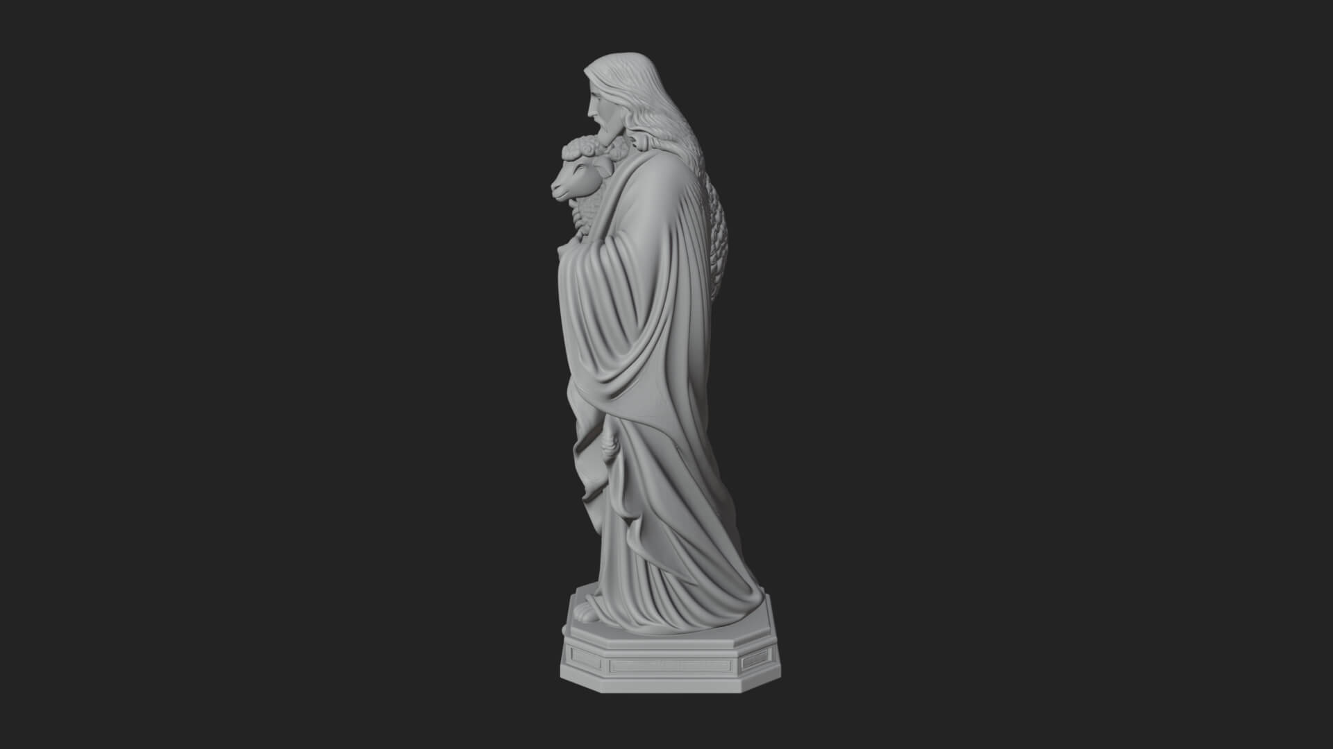 Good Shepherd with Lamb Statue Design 3 3D Print Model 3D Model