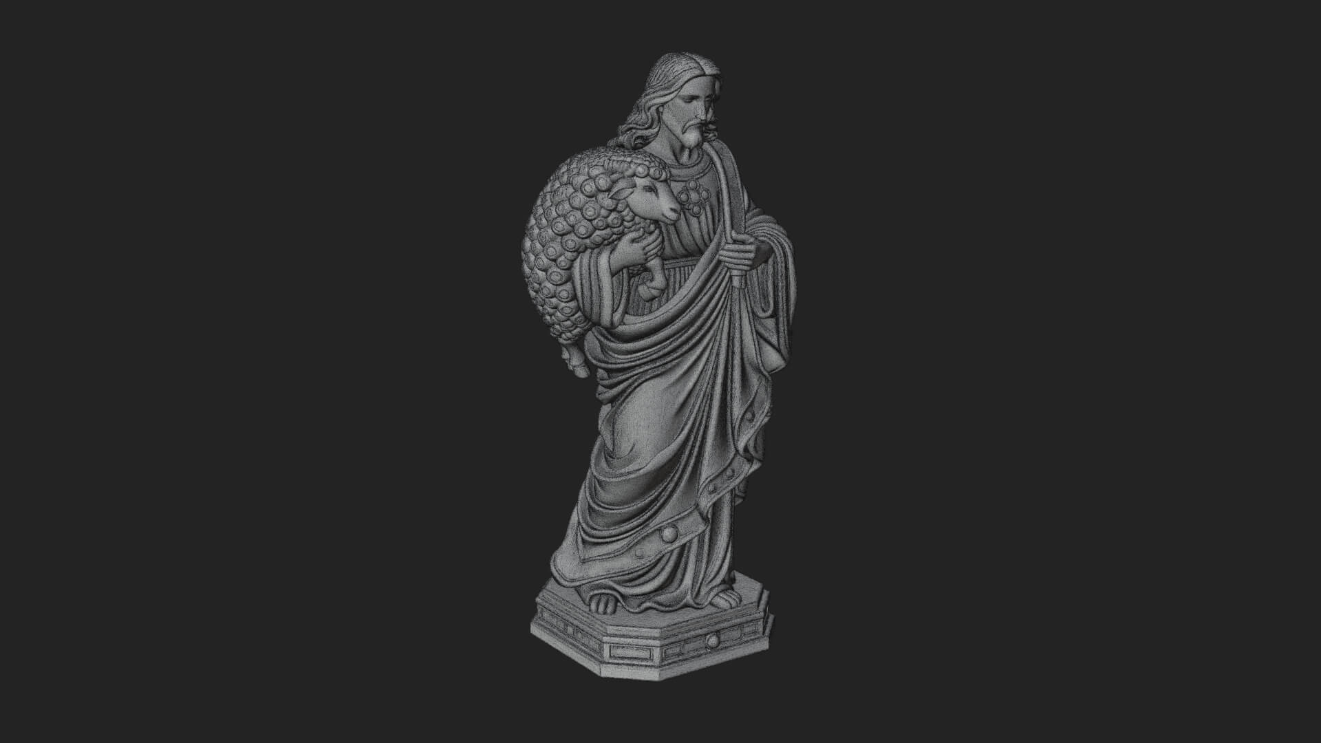 Good Shepherd with Lamb Statue Design 3 3D Print Model 3D Model