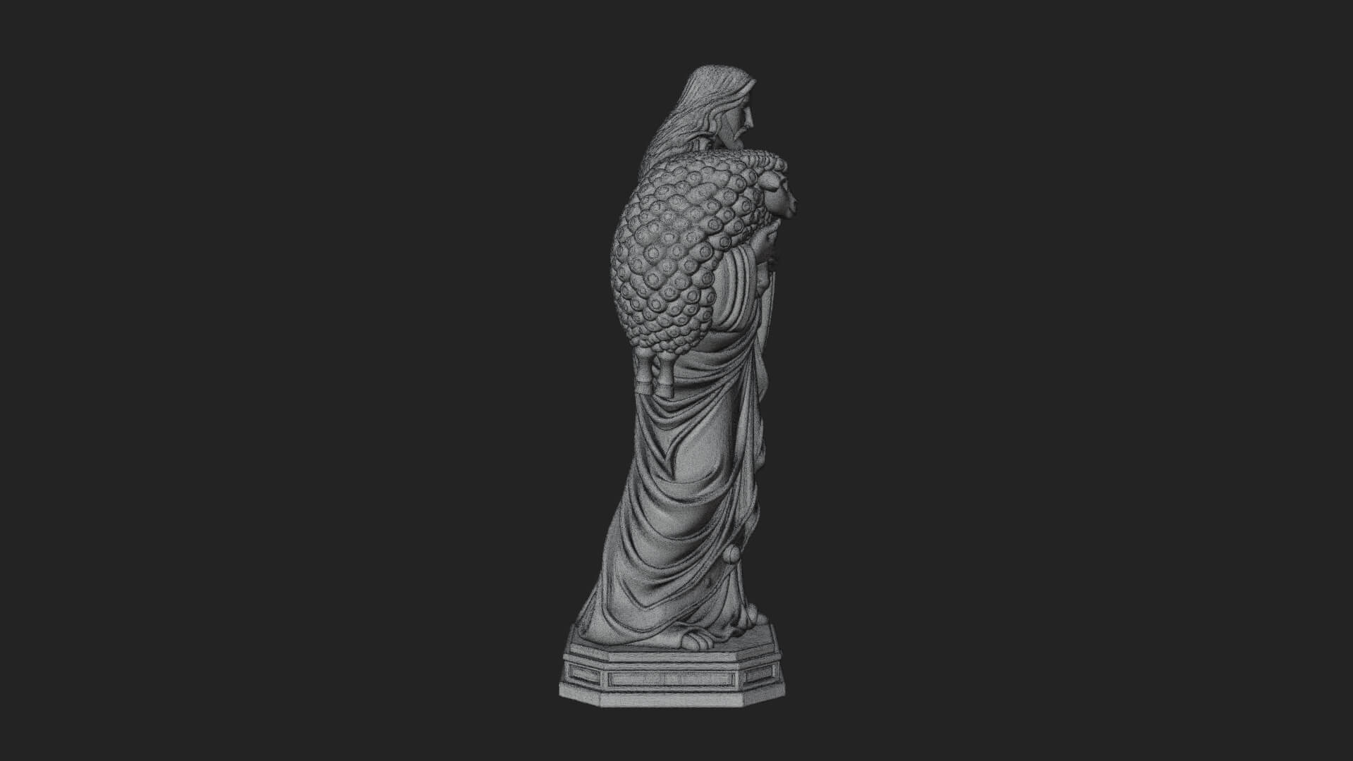 Good Shepherd with Lamb Statue Design 3 3D Print Model 3D Model