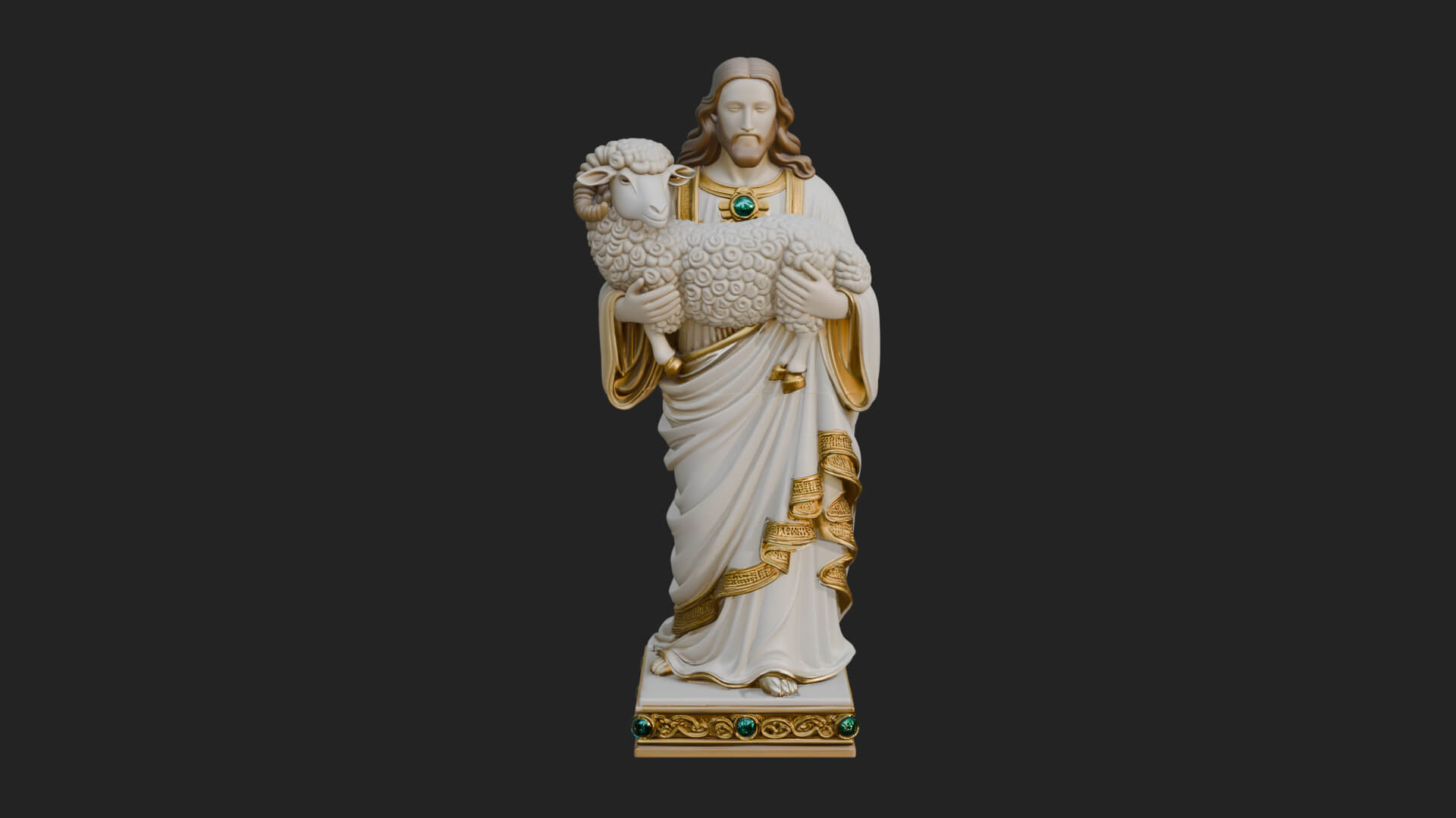 Good Shepherd with Lamb Statue Design 4 3D Print Model 3D Model