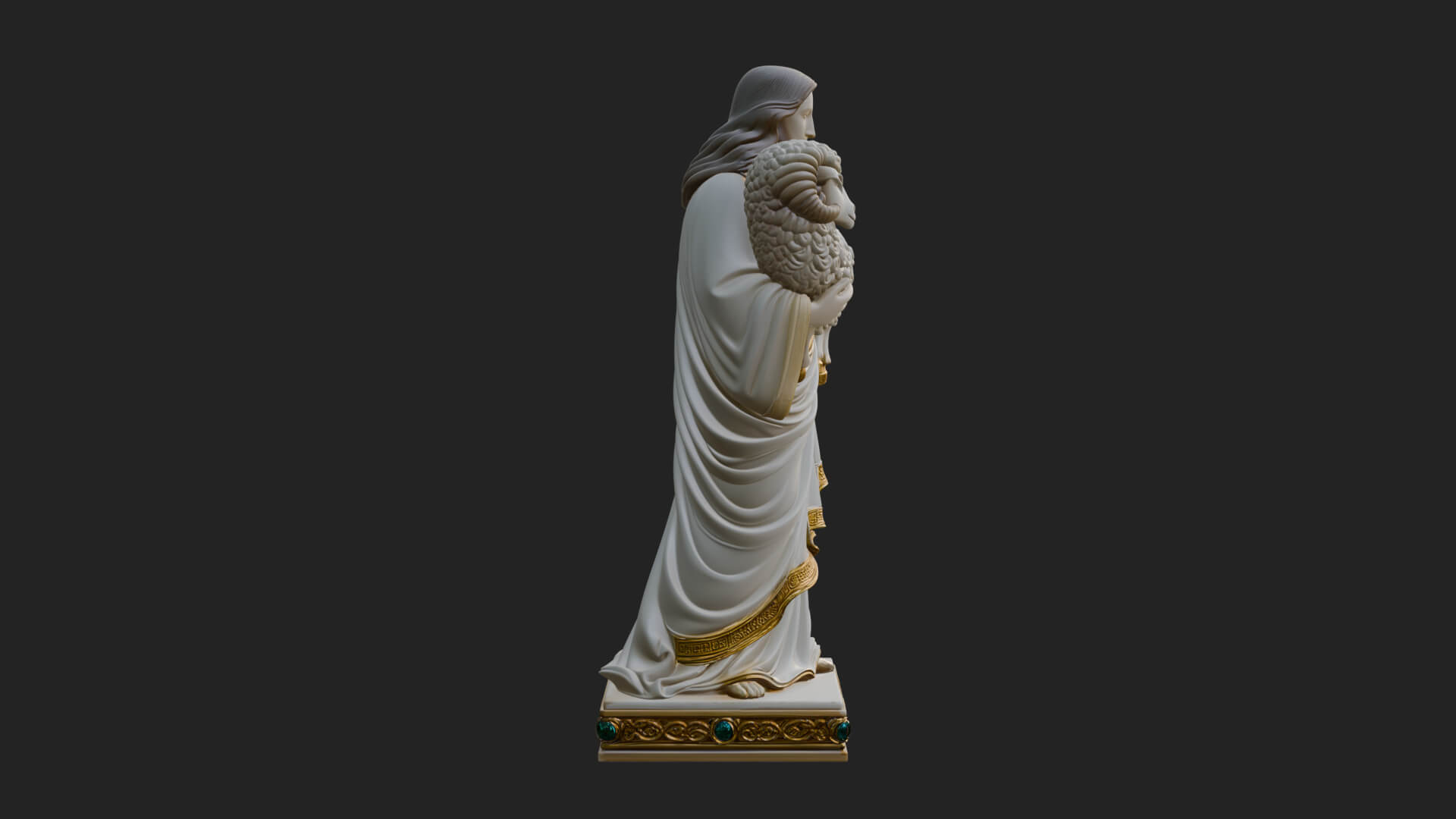 Good Shepherd with Lamb Statue Design 4 3D Print Model 3D Model