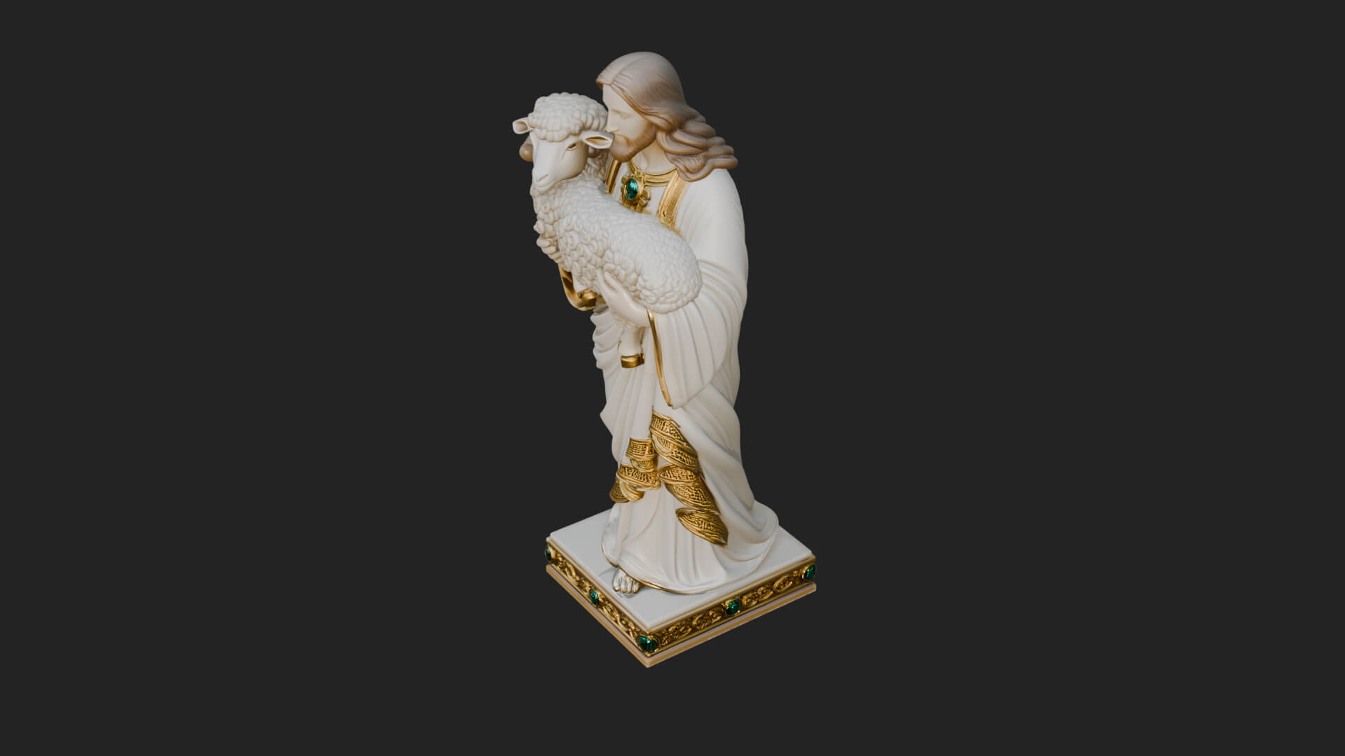 Good Shepherd with Lamb Statue Design 4 3D Print Model 3D Model