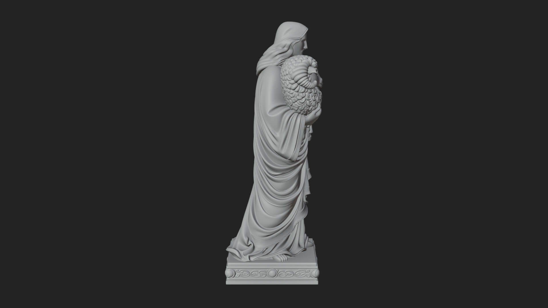 Good Shepherd with Lamb Statue Design 4 3D Print Model 3D Model