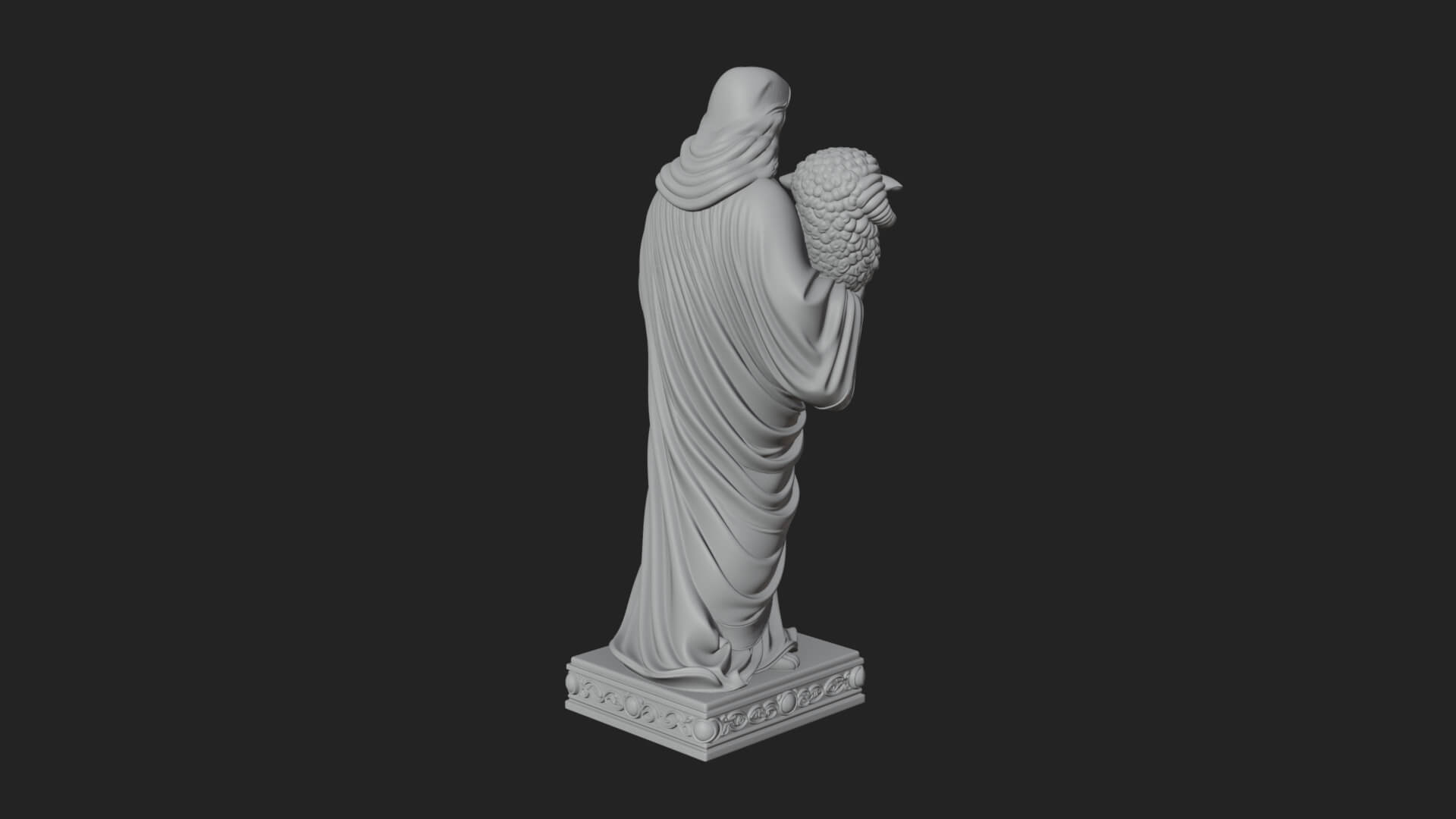 Good Shepherd with Lamb Statue Design 4 3D Print Model 3D Model