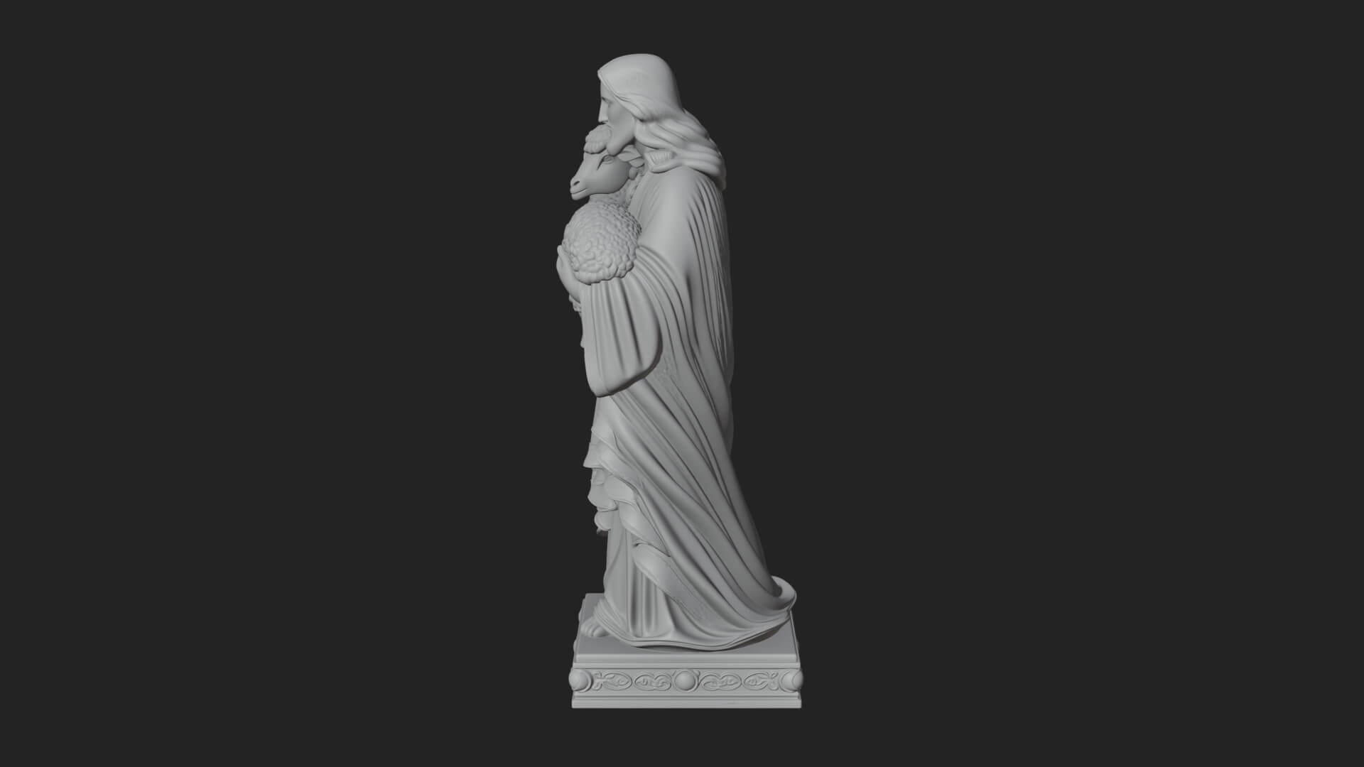 Good Shepherd with Lamb Statue Design 4 3D Print Model 3D Model