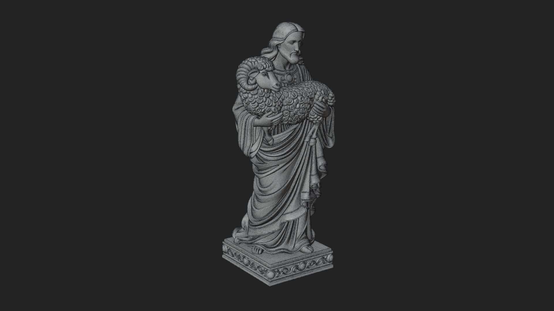 Good Shepherd with Lamb Statue Design 4 3D Print Model 3D Model