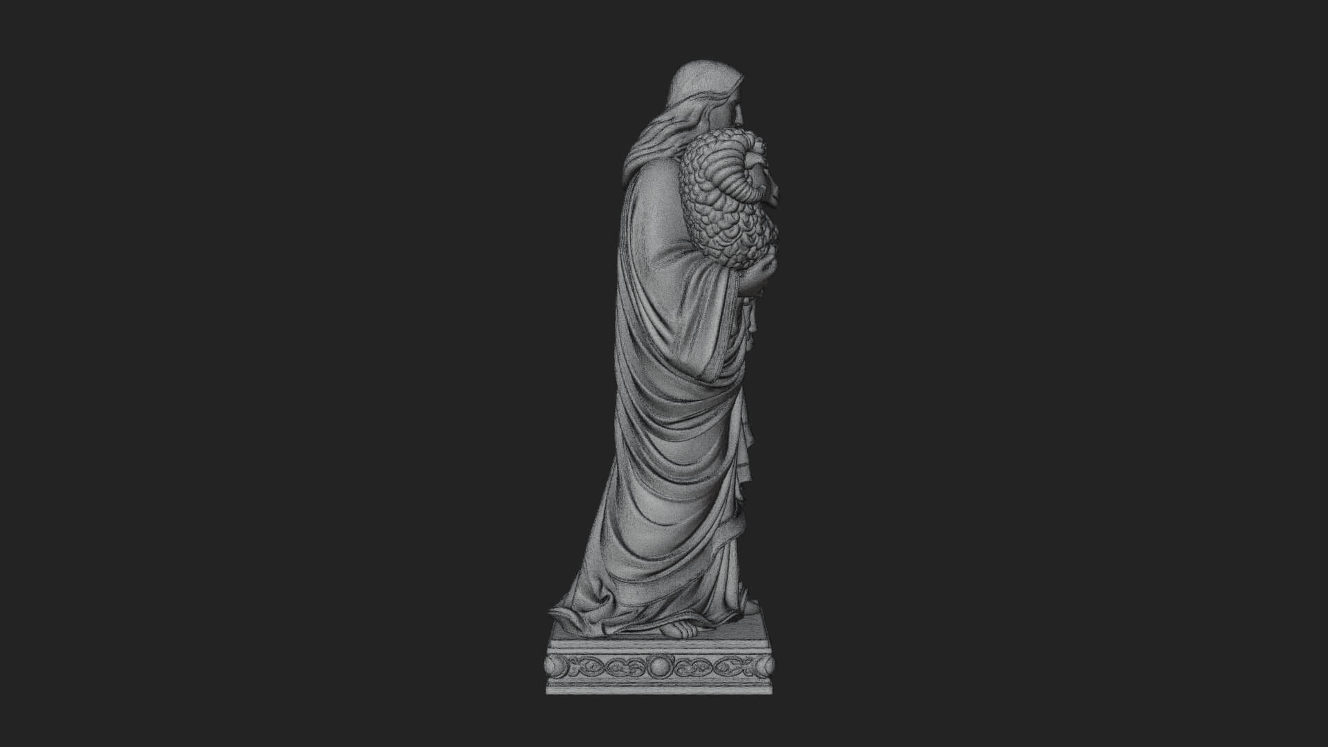Good Shepherd with Lamb Statue Design 4 3D Print Model 3D Model