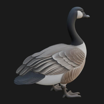 Goose Bird Statue Design 1 3d Print Model
