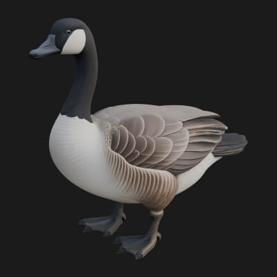 Goose Bird Statue Design 2 3D Print Model