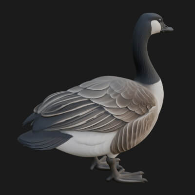 Goose Bird Statue Design 4 3D Print Model