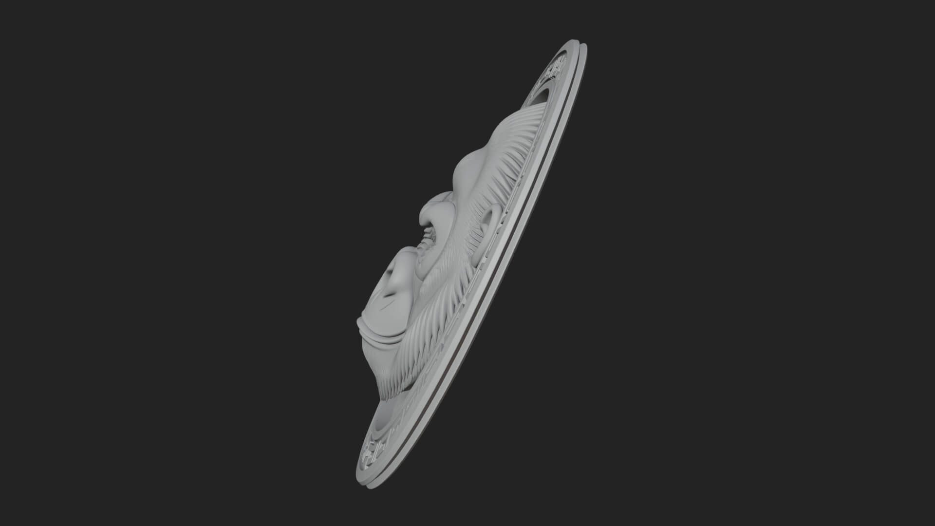 Gorilla Head Oval Relief Plaque Design 2 3D Print Model 3D Model