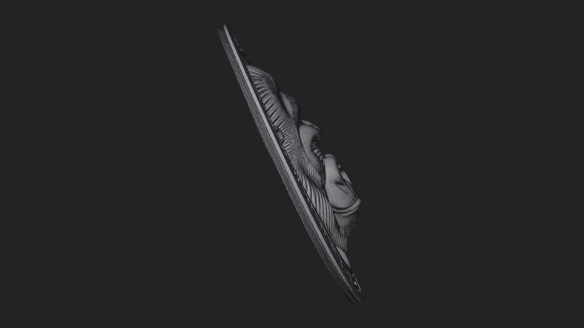 Gorilla Head Oval Relief Plaque Design 2 3D Print Model 3D Model