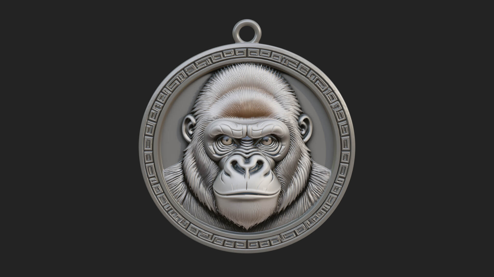 Gorilla Head Oval Relief Plaque Design 3 3D Print Model 3D Model