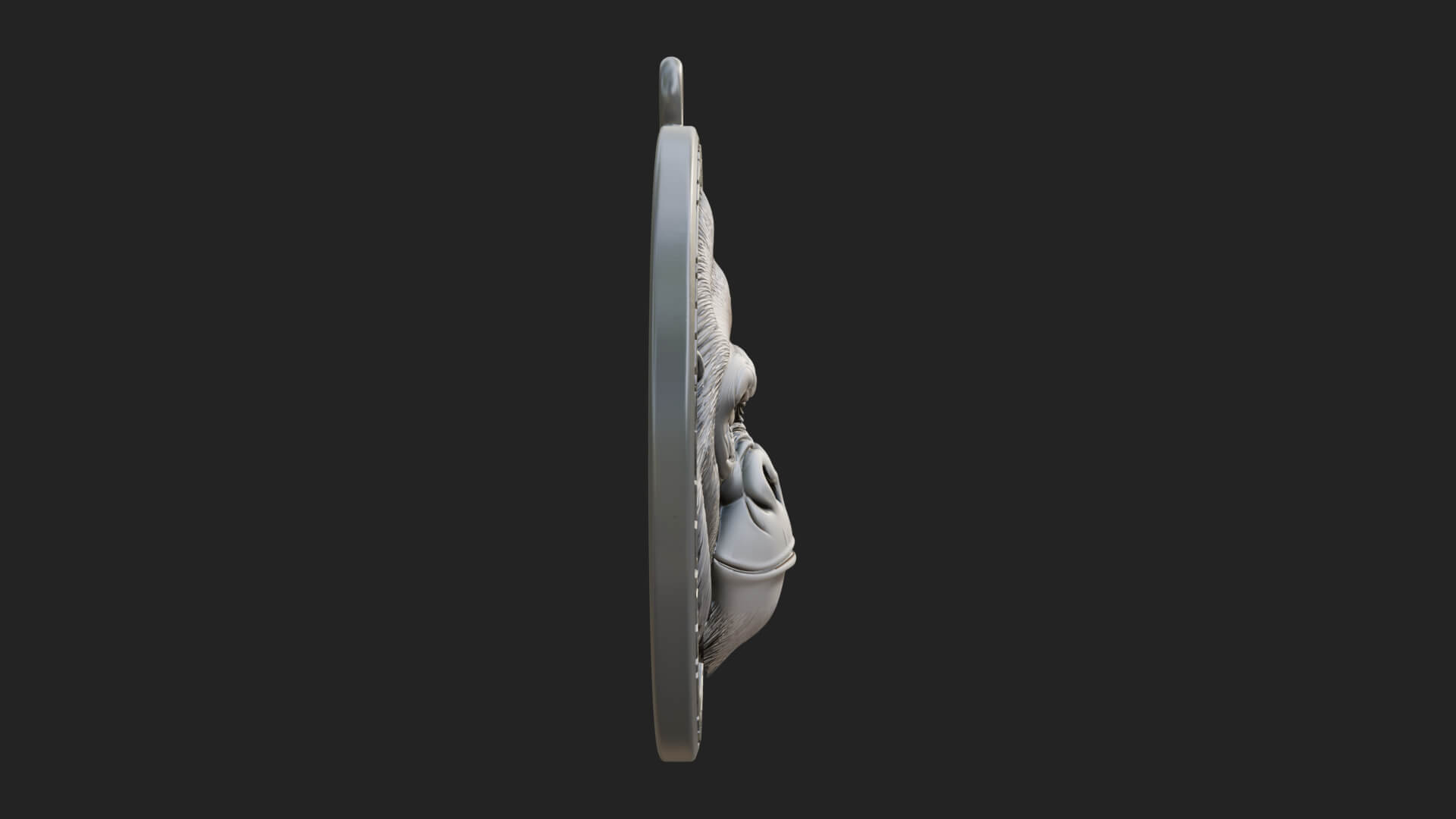 Gorilla Head Oval Relief Plaque Design 3 3D Print Model 3D Model