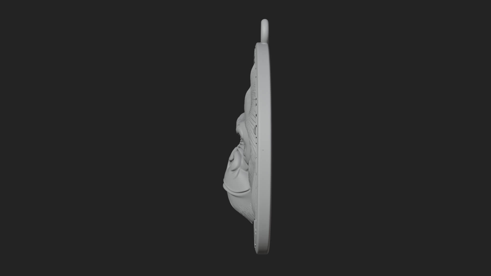 Gorilla Head Oval Relief Plaque Design 3 3D Print Model 3D Model