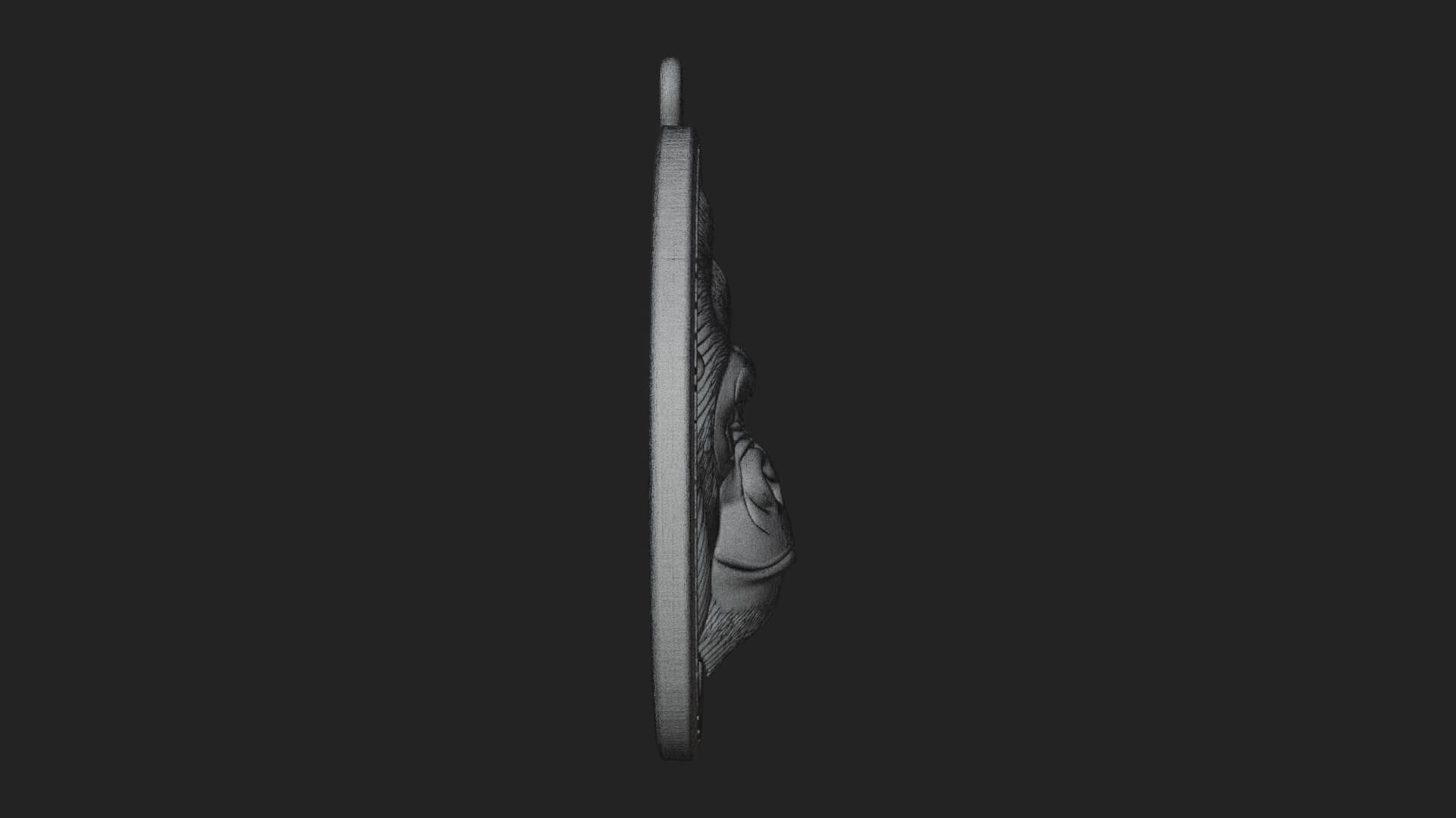 Gorilla Head Oval Relief Plaque Design 3 3D Print Model 3D Model