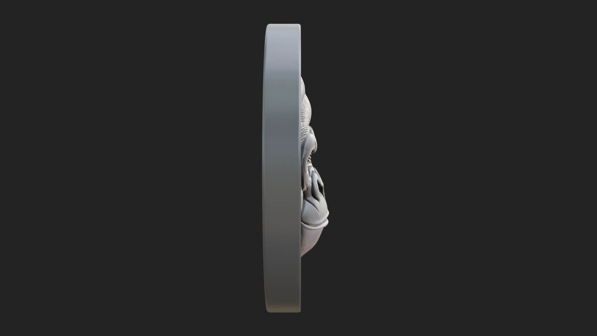 Gorilla Head Oval Relief Plaque Design 4 3D Print Model 3D Model