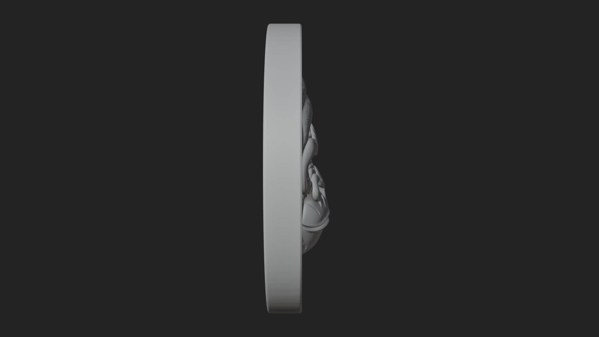 Gorilla Head Oval Relief Plaque Design 4 3D Print Model 3D Model