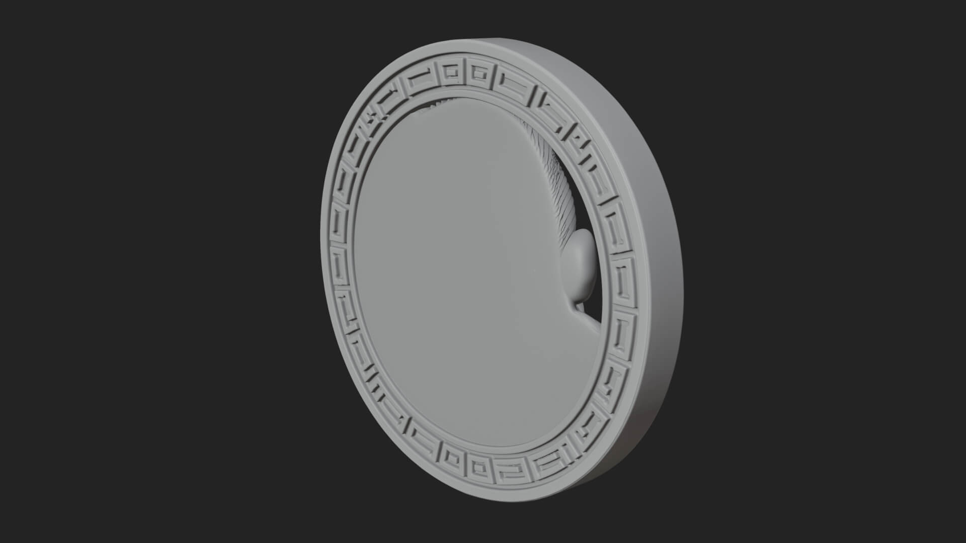 Gorilla Head Oval Relief Plaque Design 4 3D Print Model 3D Model