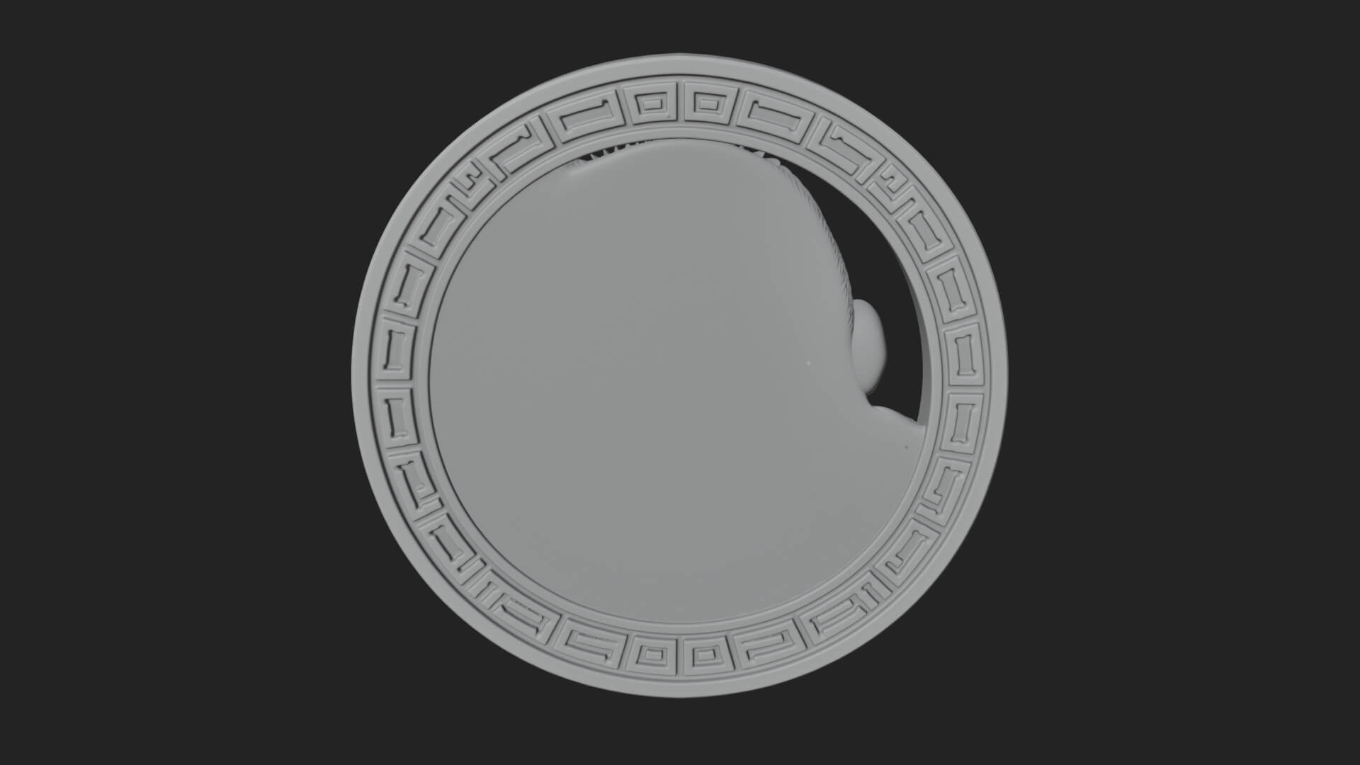 Gorilla Head Oval Relief Plaque Design 4 3D Print Model 3D Model