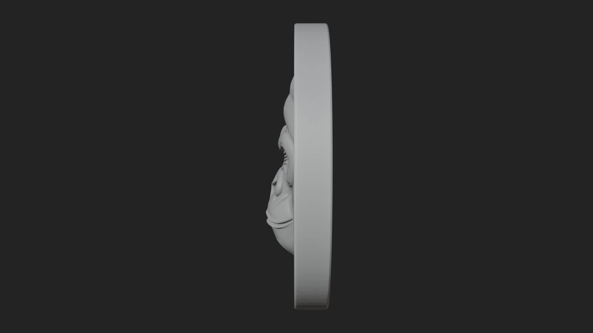 Gorilla Head Oval Relief Plaque Design 4 3D Print Model 3D Model