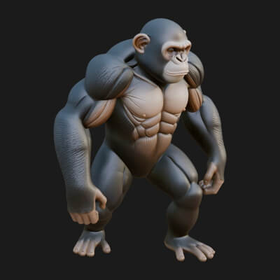 Gorilla Statue Design 6 3D Print Model