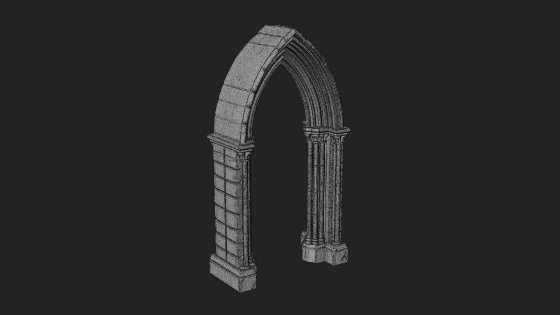 Gothic Arch Doorway Model Design 10 3D Print Model 3D Model