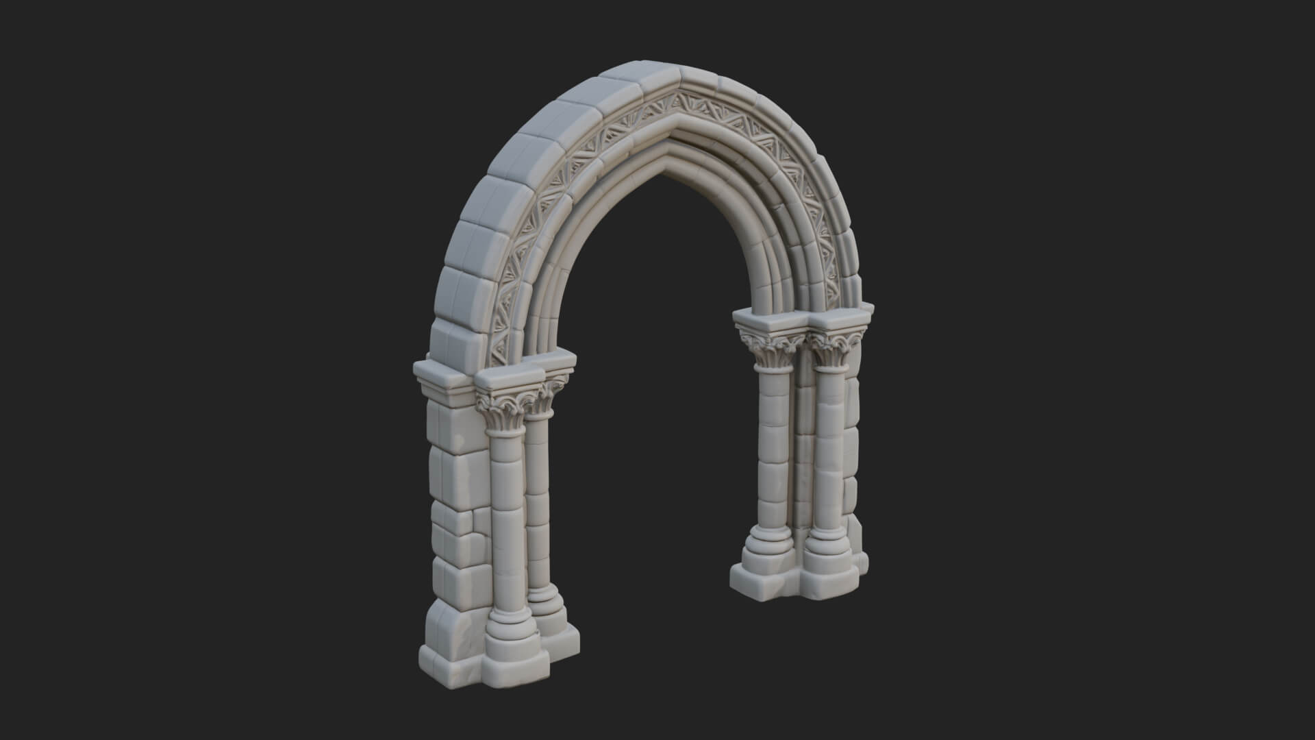 Gothic Arch Doorway Model Design 12 3D Print Model 3D Model