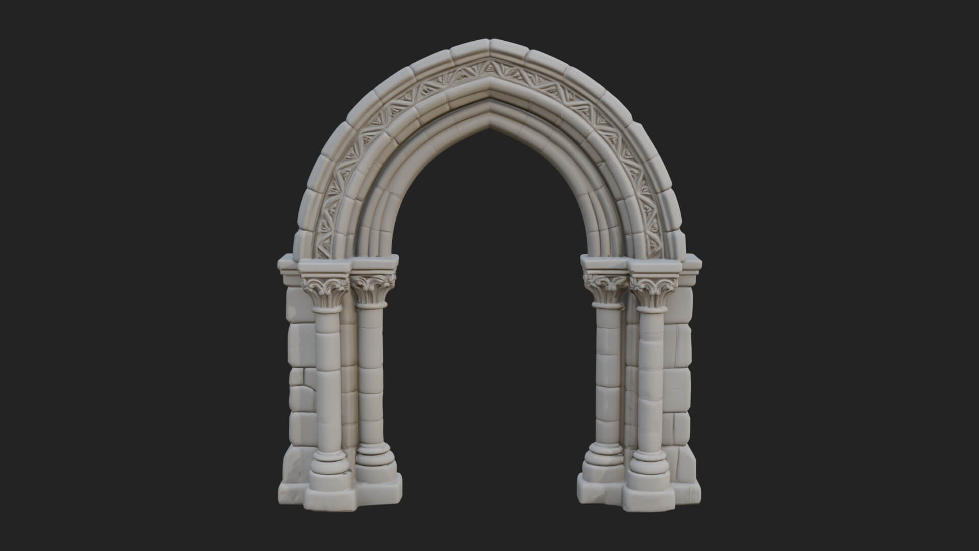 Gothic Arch Doorway Model Design 12 3D Print Model 3D Model