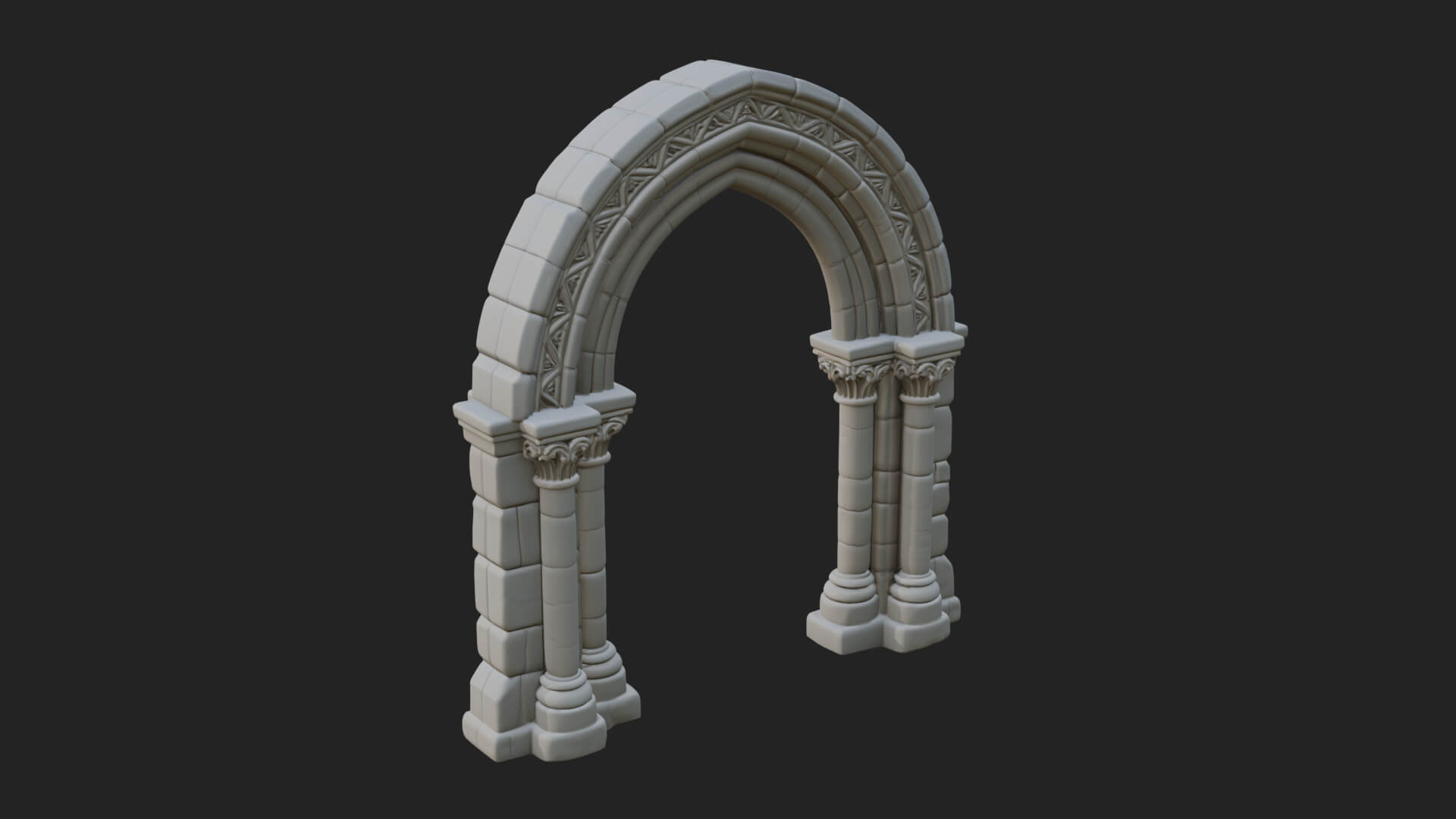 Gothic Arch Doorway Model Design 12 3D Print Model 3D Model