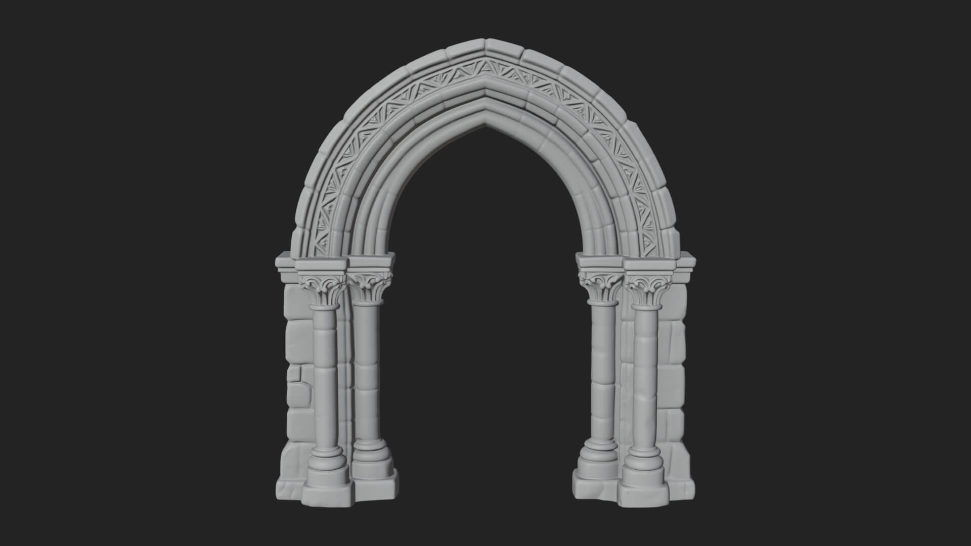 Gothic Arch Doorway Model Design 12 3D Print Model 3D Model