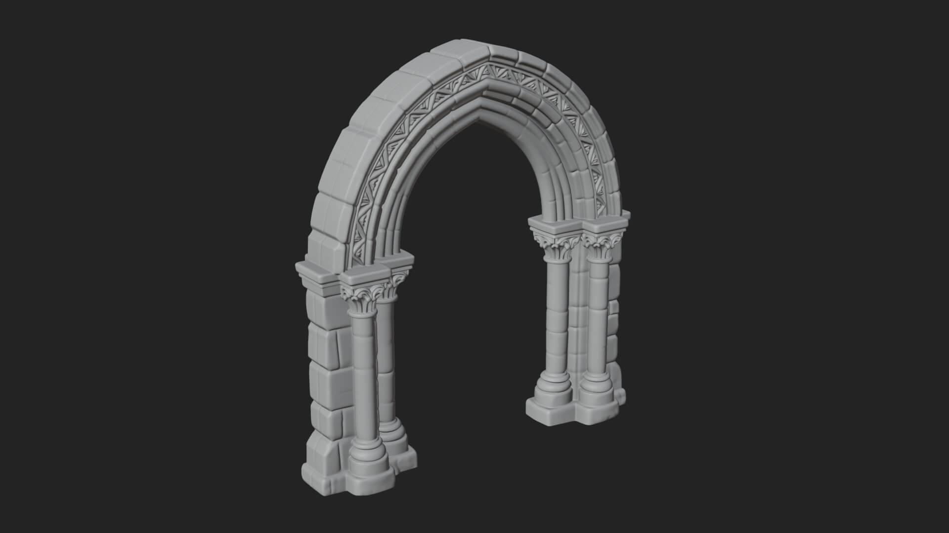 Gothic Arch Doorway Model Design 12 3D Print Model 3D Model