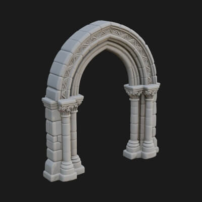 Gothic Arch Doorway Model Design 12 3D Print Model