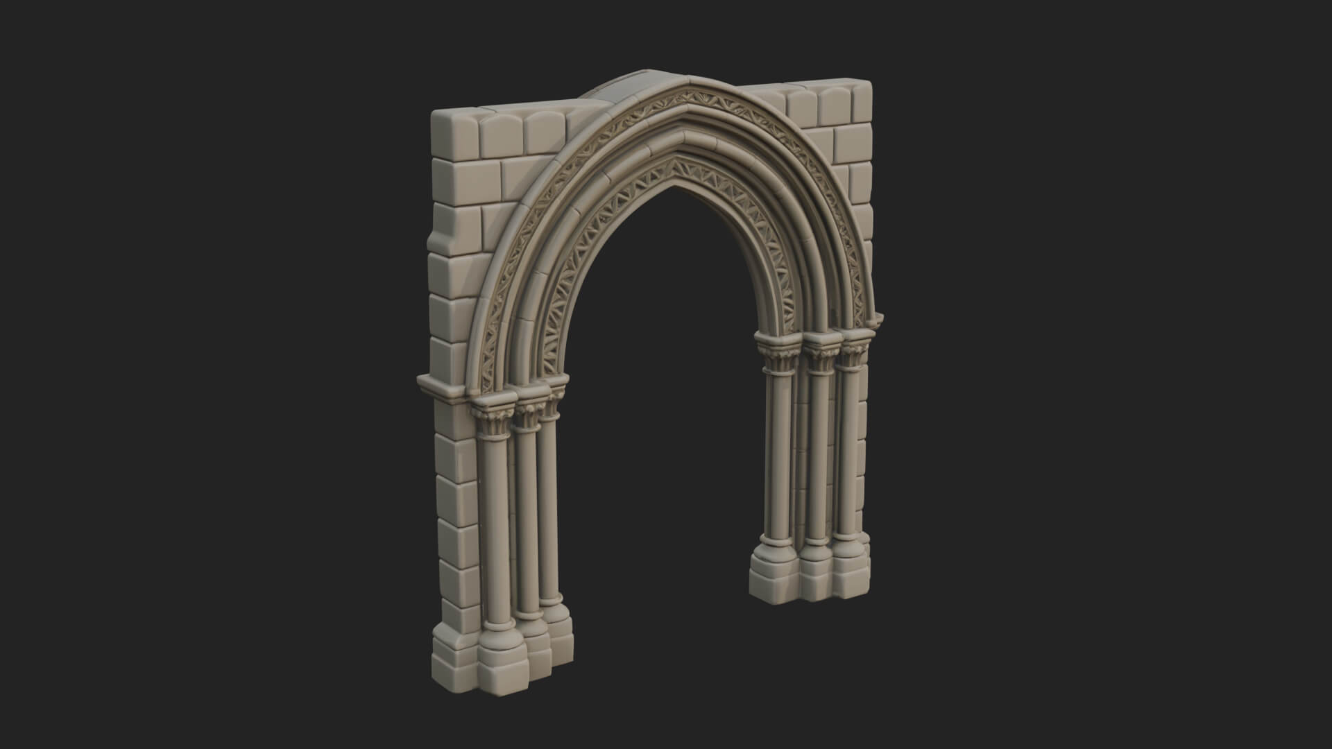 Gothic Arch Doorway Model Design 13 3D Print Model 3D Model