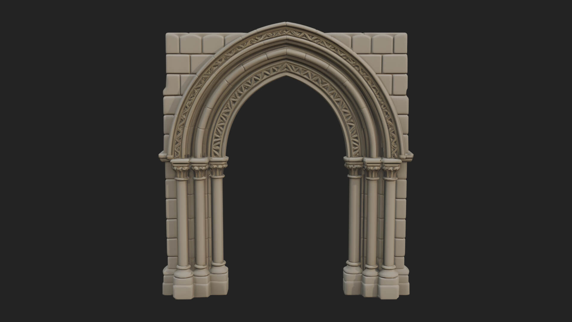 Gothic Arch Doorway Model Design 13 3D Print Model 3D Model