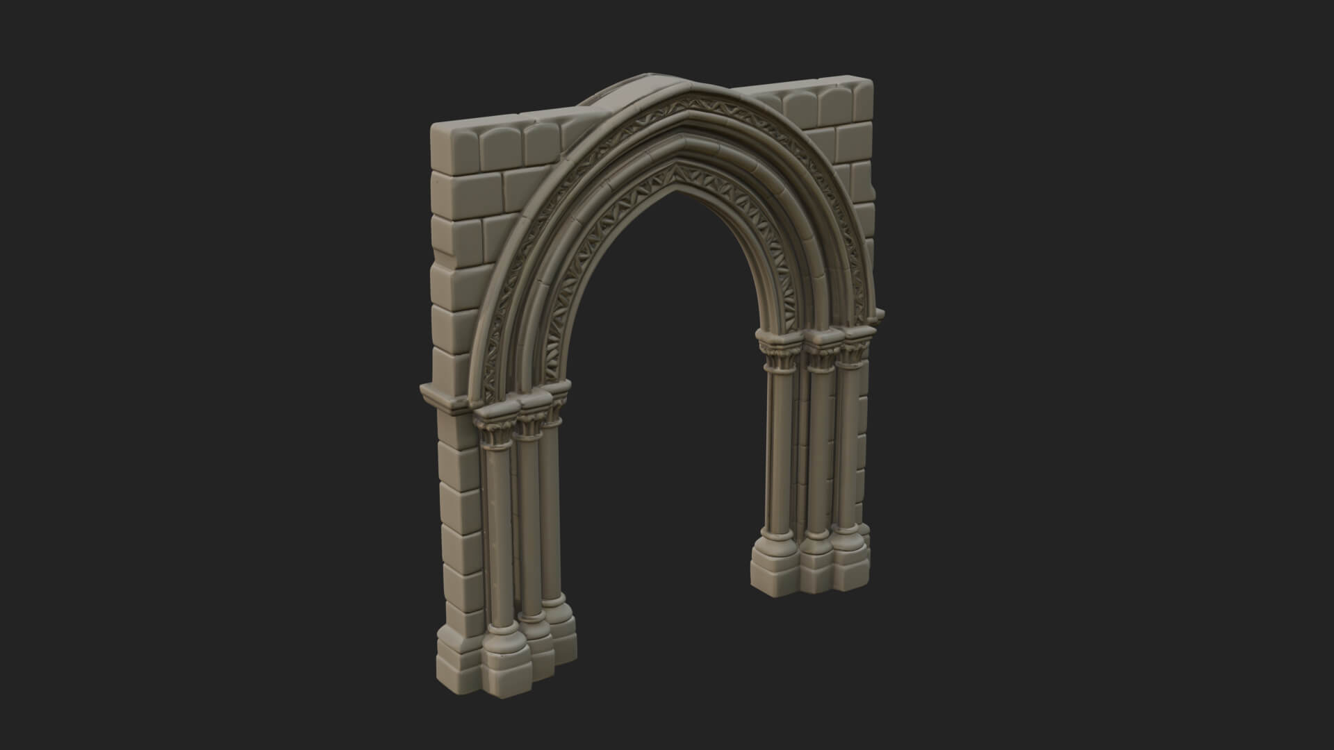 Gothic Arch Doorway Model Design 13 3D Print Model 3D Model