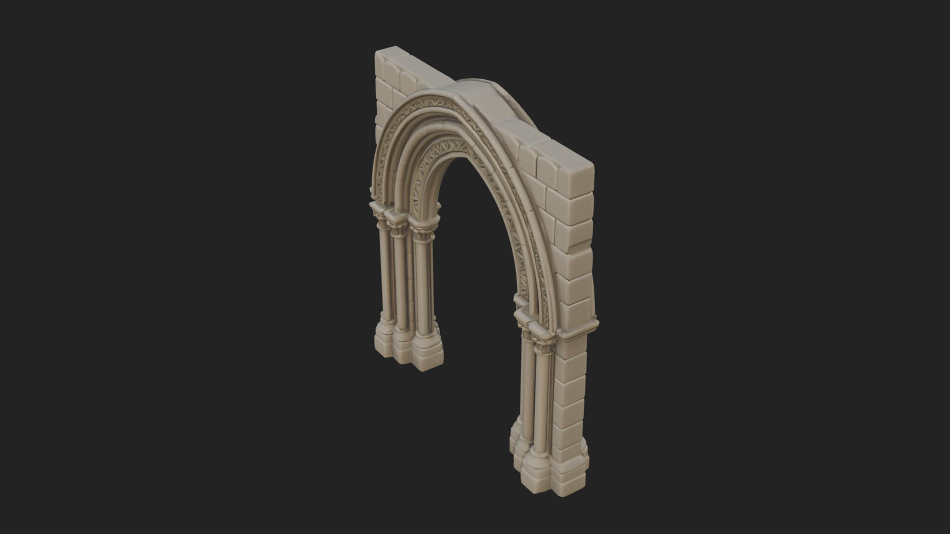 Gothic Arch Doorway Model Design 13 3D Print Model 3D Model