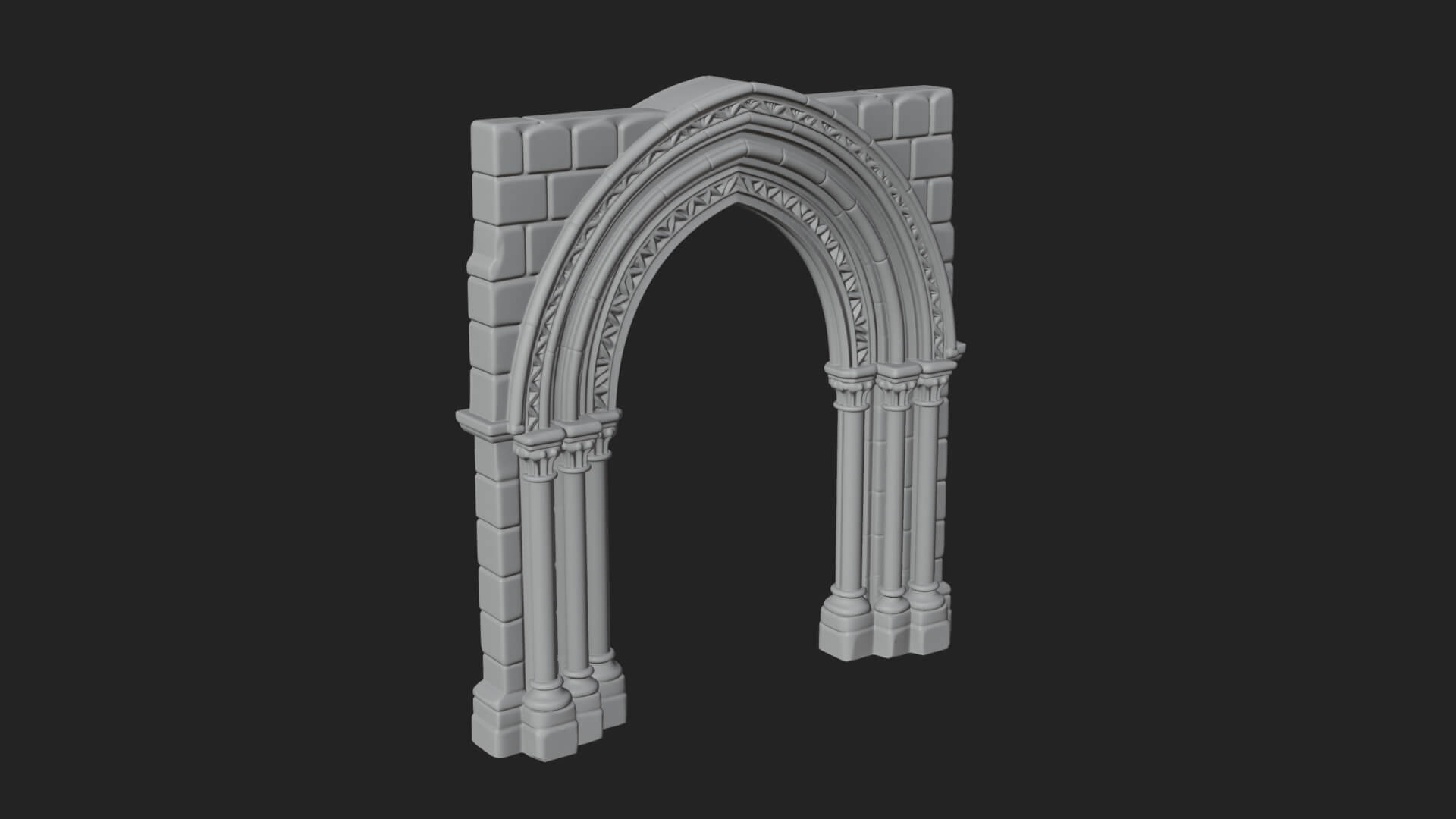 Gothic Arch Doorway Model Design 13 3D Print Model 3D Model