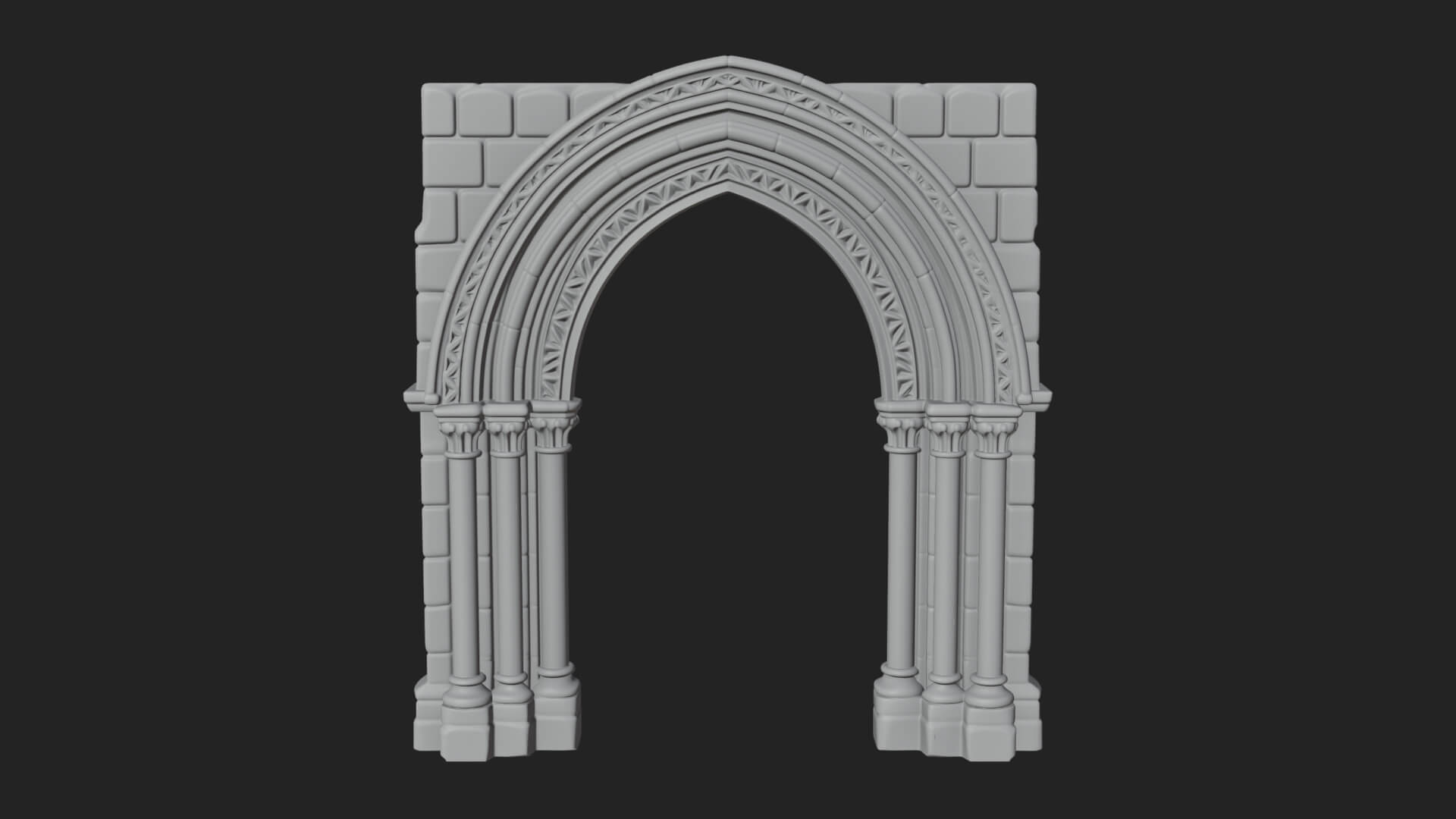 Gothic Arch Doorway Model Design 13 3D Print Model 3D Model