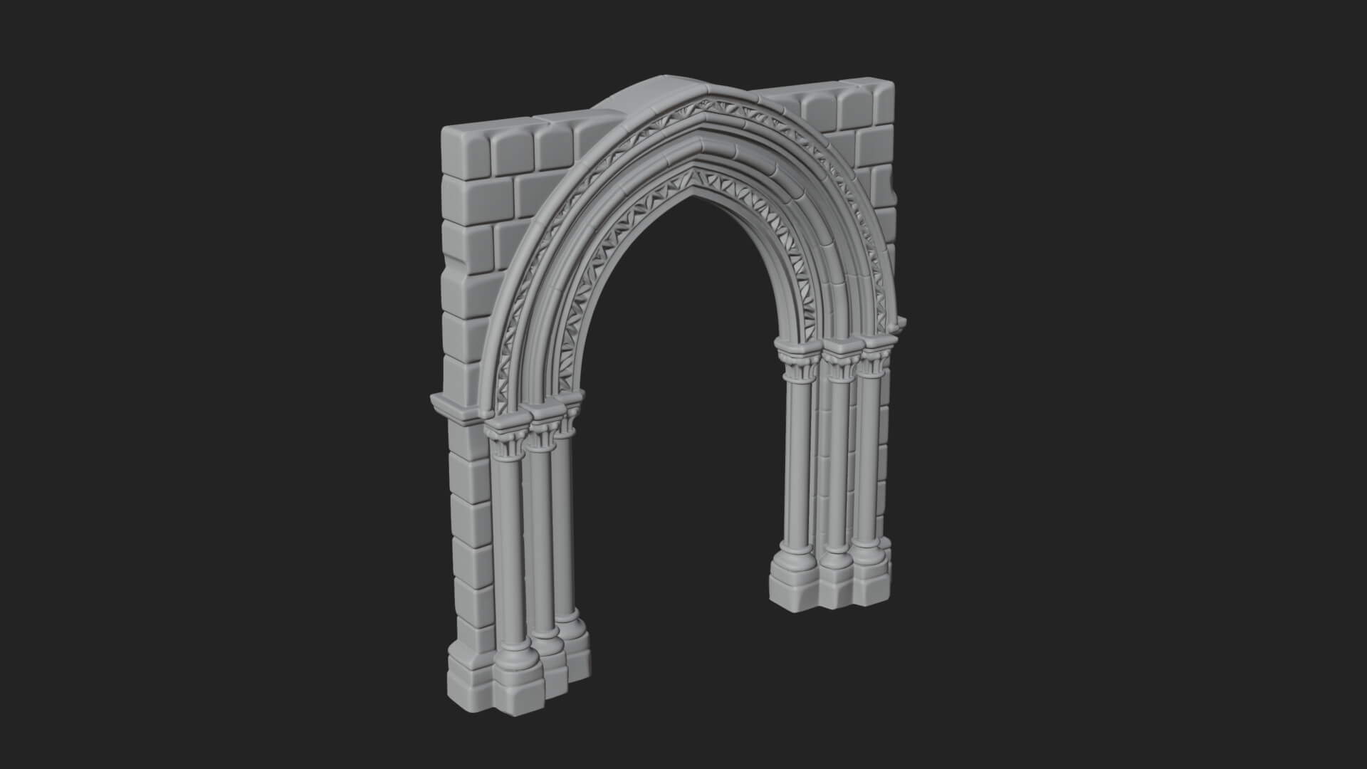 Gothic Arch Doorway Model Design 13 3D Print Model 3D Model